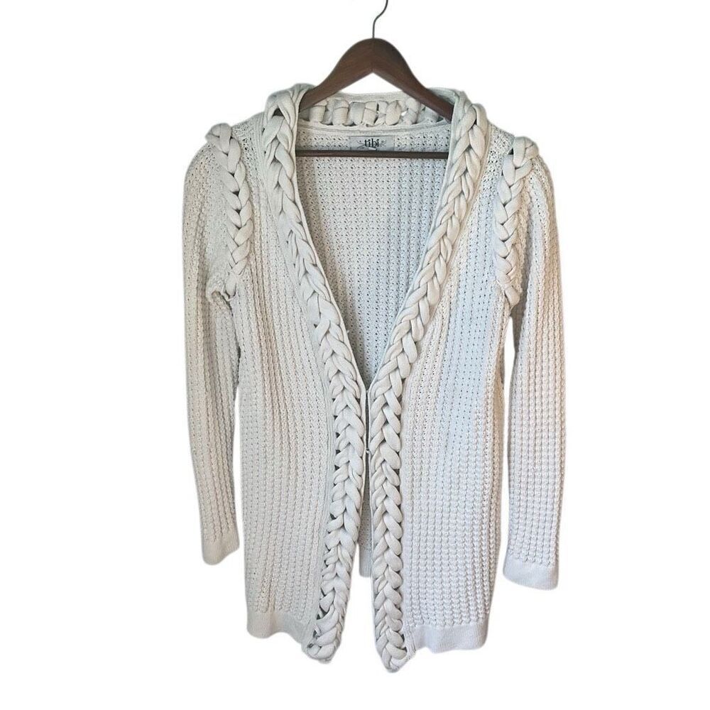 TIBI Cotton/Silk Braided Cardigan with Pockets!!!! Size Medium. Beautiful!